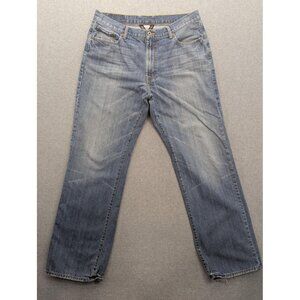 Lucky Brand Jeans Mens 36x34 Blue 181 Relaxed Straight Leg Distressed Denim